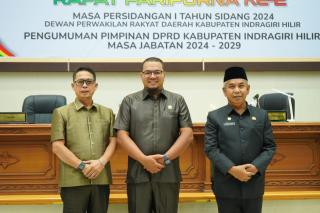 Rapat Paripurna II DPRD Indragiri Hilir Umumkan Pimpinan Defenitif Periode 2024-2029