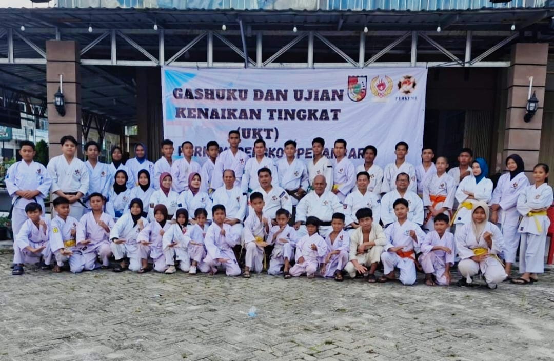 Perkemi Kota Pekanbaru Kembali Selenggarakan Ujian Kenaikan Tingkat, Diikuti Puluhan Kenshi dari 5 Dojo