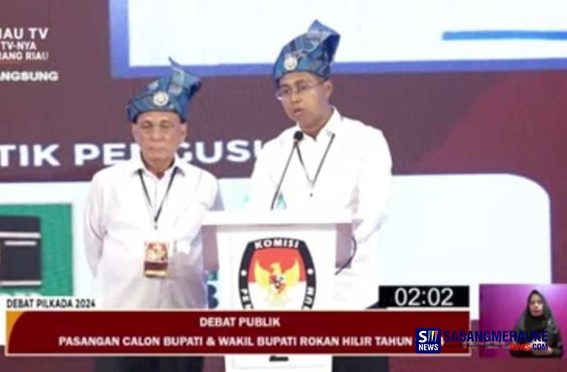 Paslon Bijak Cukup Bijaksana Jawab Serangan Paslon Asset pada Debat Publik Calon Bupati-Wakil Bupati Rohil 2024