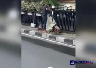 Heboh! Pria Curi Pagar Pembatas Jalan di Siang Bolong