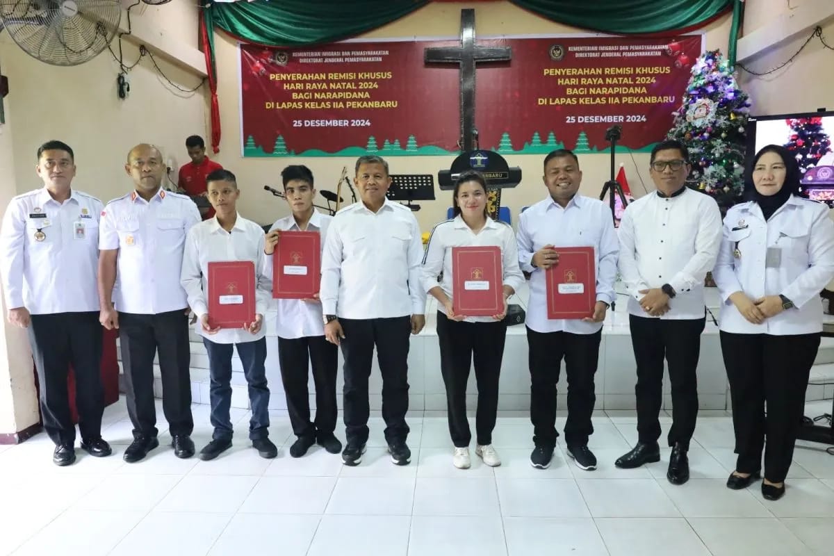 13 Warga Binaan Lapas di Riau Langsung Bebas Usai Terima Remisi Natal 2024