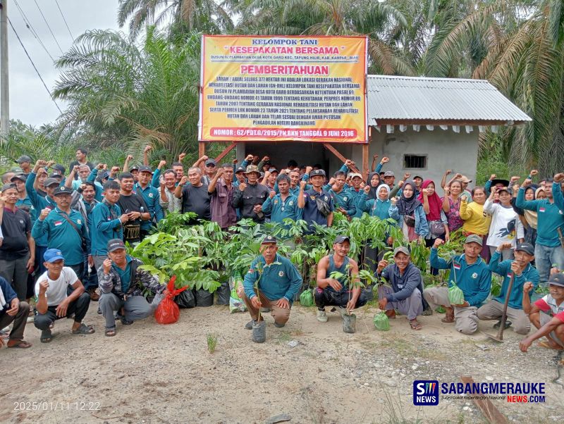 Ratusan Petani Kampar Klaim Kebun Sawit Edi Kurniawan yang Dimenangkan Yayasan Riau Madani Jadi Areal Gerakan Nasional Rehabilitasi Hutan dan Lahan