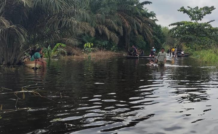 Jalan Perbatasan Pekanbaru-Kampar Tergenang Banjir