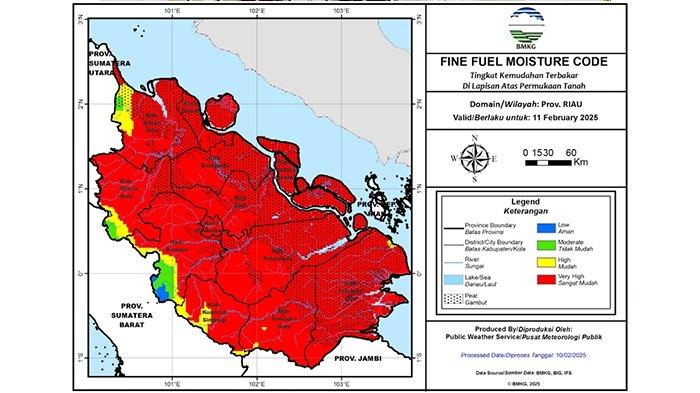 14 Titik Panas Terdekteksi di Riau, Paling Banyak di Indragiri Hilir