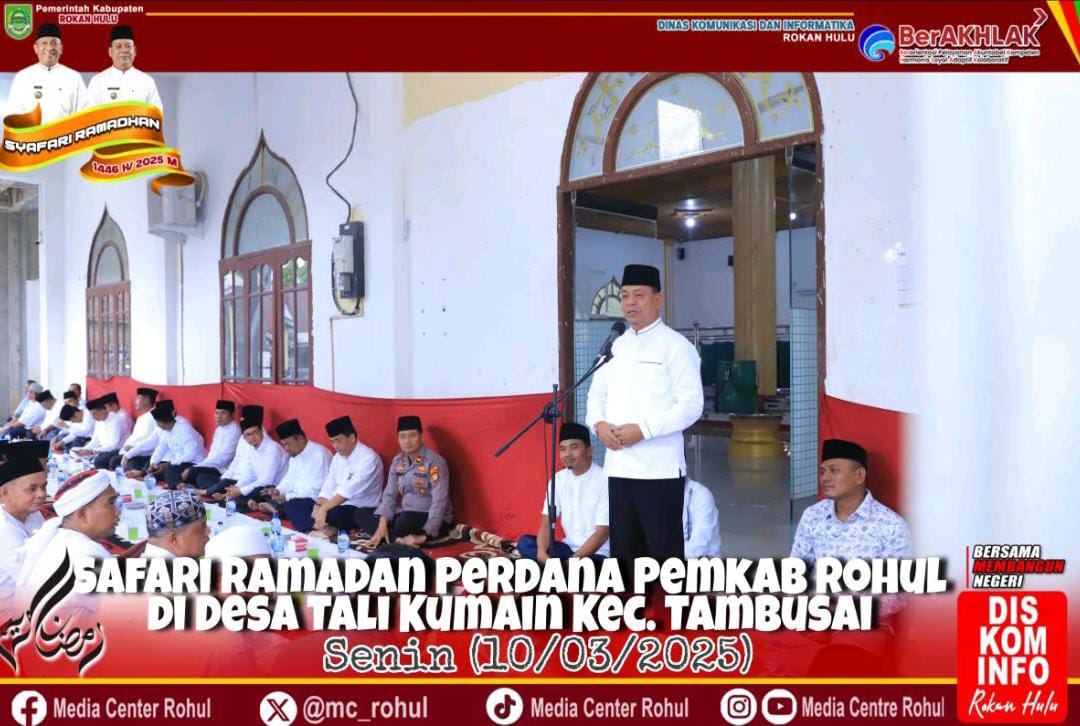 Pemda Rohul Awali Safari Ramadhan di Desa Tali Kumain, Kecamatan Tambusai