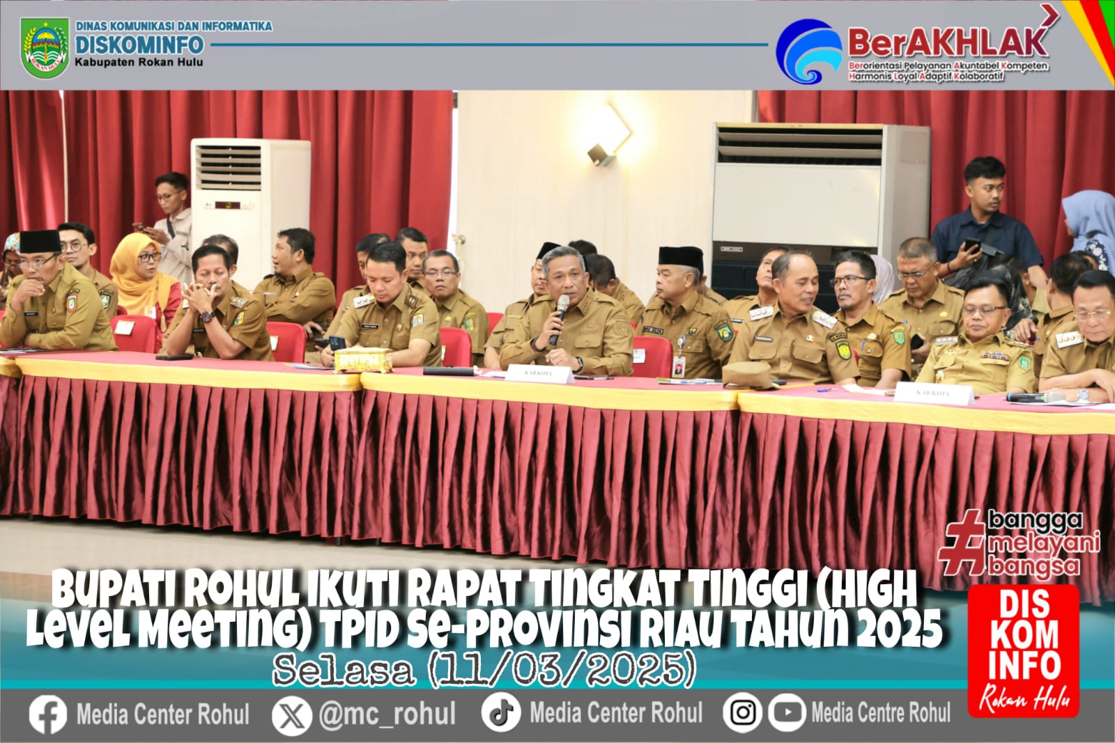 Bupati Rokan Hulu Anton, Ikuti Rapat TPID Jelang Hari Raya Idulfitri Bersama Gubri Abdul Wahid