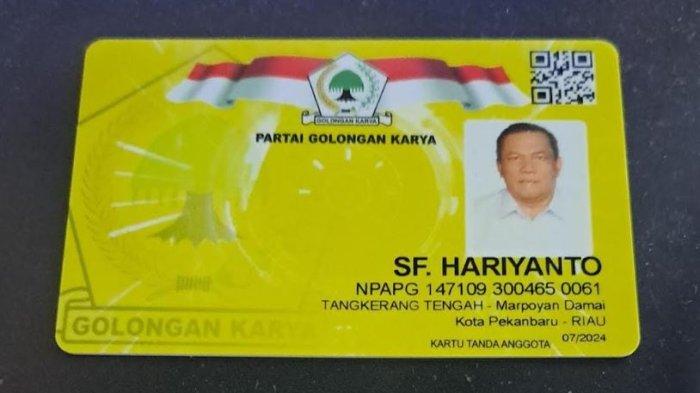 Heboh Wagub SF Hariyanto Punya KTA Partai Golkar, Diduga Saat Masih Berstatus ASN