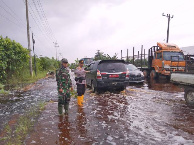 Jalintim di Pelalawan Mulai Pulih dari Rendaman Banjir, Lalu Lintas Dibuka 2 Arah