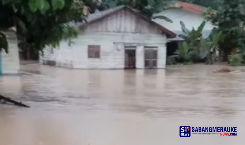 Diguyur Hujan, Puluhan Rumah di Desa Bagan Bhakti Rohil Terendam Banjir