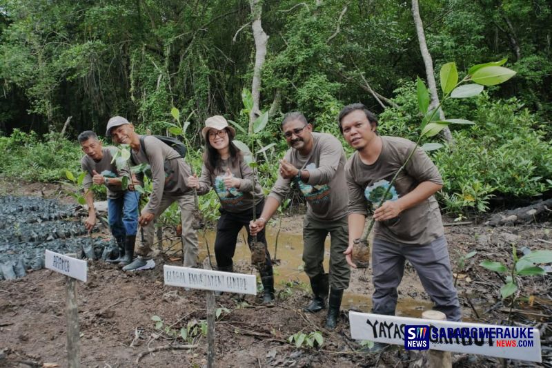 Lestarikan Hutan Mangrove Parit Segagah Bengkalis, Komunitas Peduli Lingkungan Tanam 1.000 Bibit Bakau