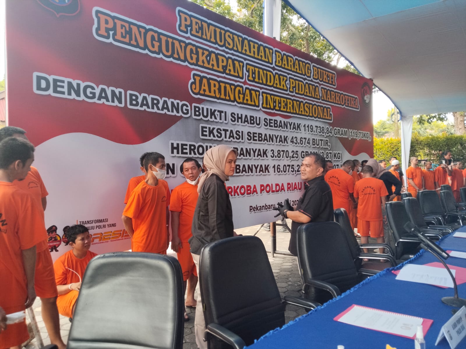 Polda Riau Musnahkan 119 Kg Sabu dan Ribuan Ekstasi, Dari 18 Kasus Senilai 133 Miliar