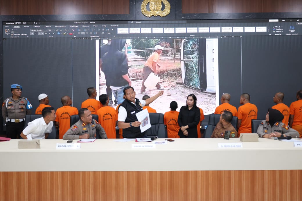 Polda Riau Tetapkan 13 Tersangka Pengrusakan PT SSL, Kerugian Capai Rp15 Miliar