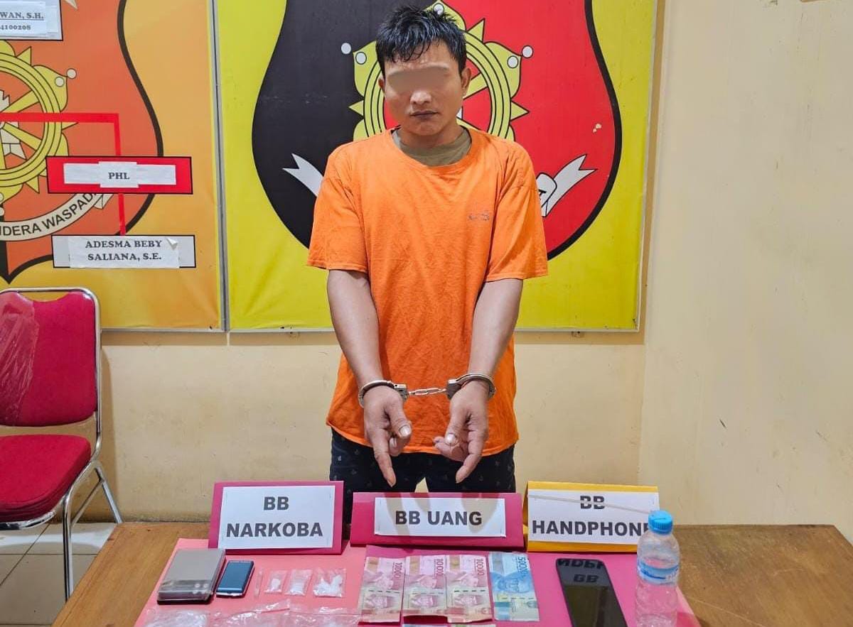 Polsek Rimba Melintang Bekuk Pengedar Narkob dan Amankan 8,10 Gram Sabu 
