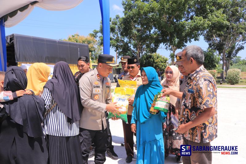 Polres Rohil Gelar Pangan Murah, 1.000 Karung Beras Ludes Diserbu Warga