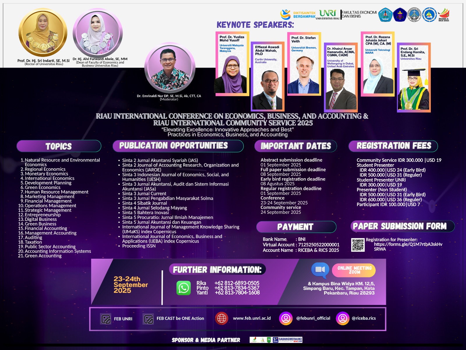 Lebih 107 Peserta Mendaftar Ikuti Konferensi Internasional RICEBA & RICS 2025 Diselenggarakan FEB Unri, 30 Pelaku UMKM Jadi Partisipan
