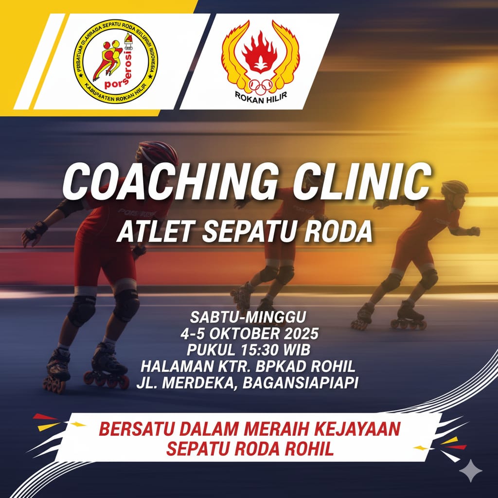 Meriahkan HUT Rohil ke-26, Porserosi Gelar Coaching Clinic dan Latihan Bersama Atlet Sepatu Roda
