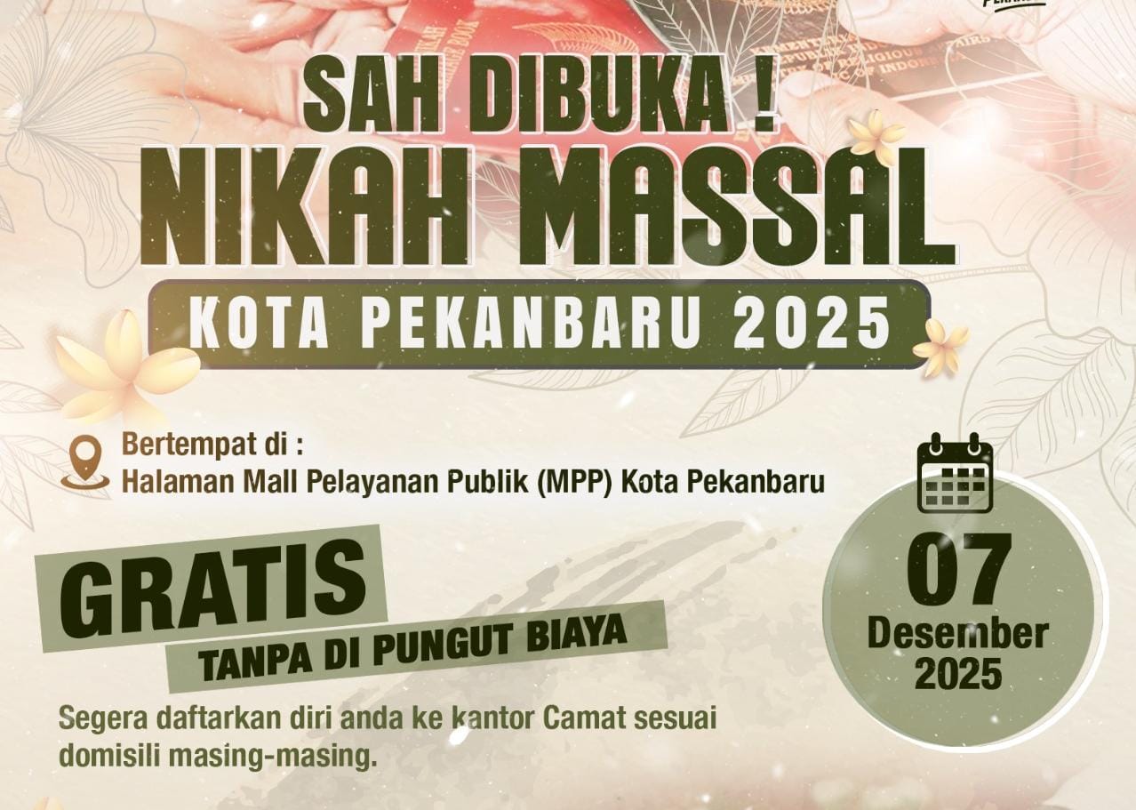 Sudah 43 Pasutri Mendaftar Program Nikah Massal Gratis yang Digagas Pemko Pekanbaru