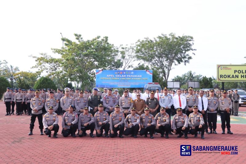 Polres Rokan Hilir Apel Gelar Pasukan Operasi Zebra Lancang Kuning 2025