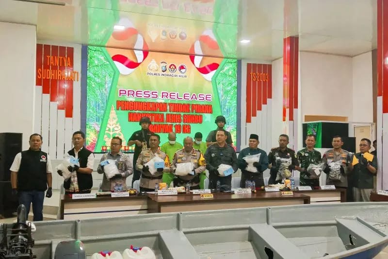 Polres Indragiri Hilir Musnahkan 19 Kg Sabu dari Dua Tersangka