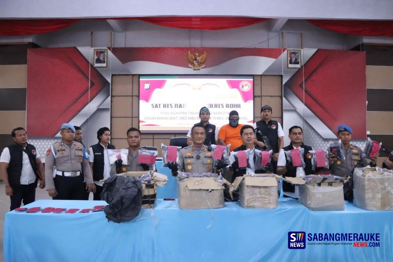 Polres Rohil Amankan 79,98 Kg Sabu, Kurir Residivis Ditangkap di Bagan Siapiapi