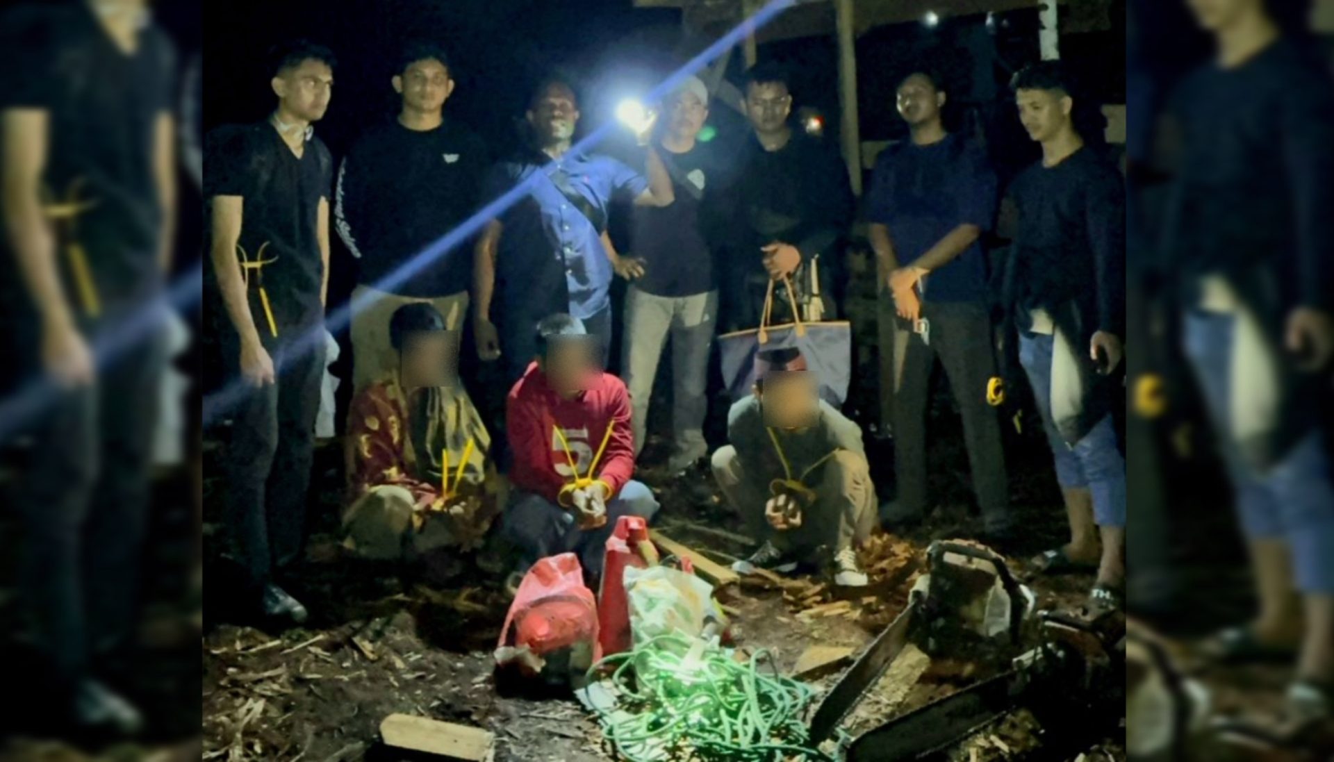 Polisi Tangkap 3 Orang Terkait Pembalakan Liar di Bandar Laksamana Bengkalis