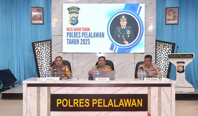 Rilis Akhir Tahun, Polres Pelalawan Klaim Tuntaskan Seluruh Kasus Menonjol Selama 2025