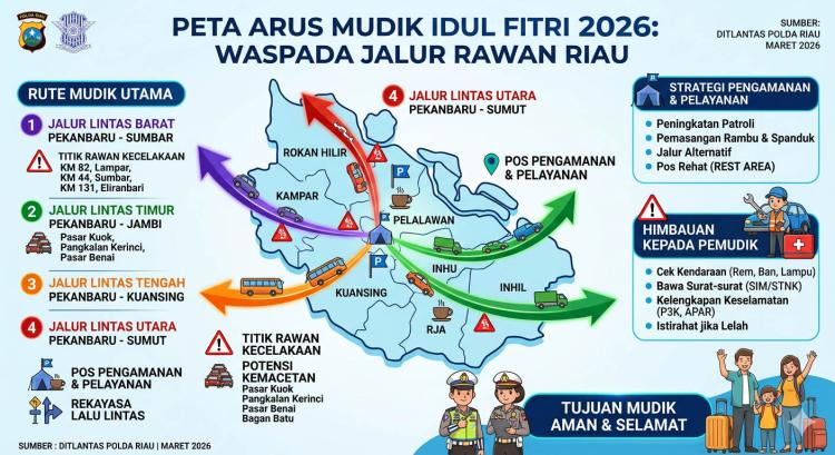 Daftar Lengkap Titik Rawan Kecelakaan Mudik Riau 2026: Hindari KM Ini!