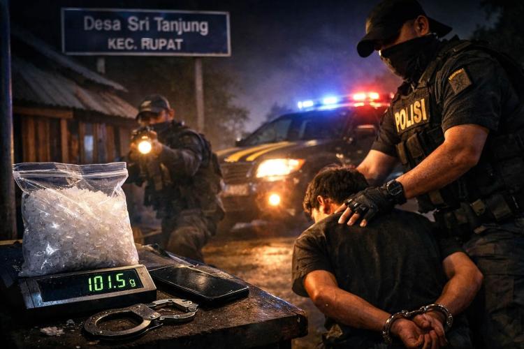 Pelarian MR Alias D Berakhir di Ujung Gang, Paket Besar 100 Gram Sabu Jadi Bukti Tak Terbantahkan
