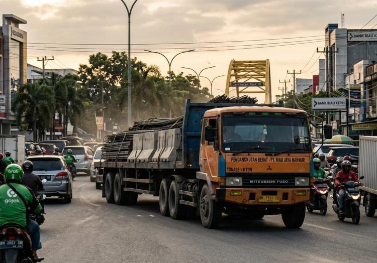 Mudik Terancam Macet? Truk Bertonase Berat Masih Lalu Lalang di Pekanbaru