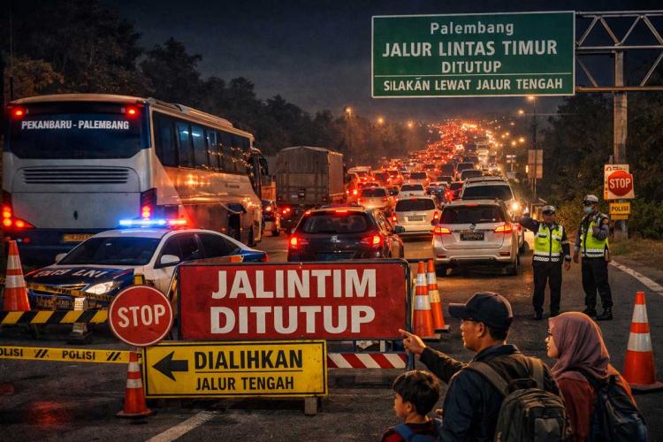 Jalintim Jambi-Palembang Macet Parah! Pemudik dari Riau Wajib Putar Balik ke Jalur Ini