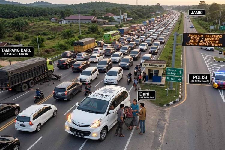 Terjebak Macet 14 Jam, Nyawa Pemudik Riau Nyaris Melayang di Jalur Lintas Timur