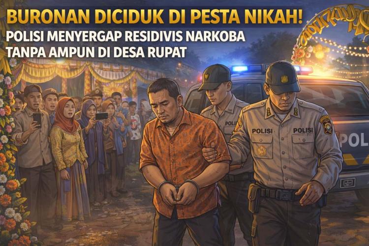 Pelarian Berakhir di Pelaminan, DPO Narkoba Ini Gagal Nikmati Hidangan Pesta