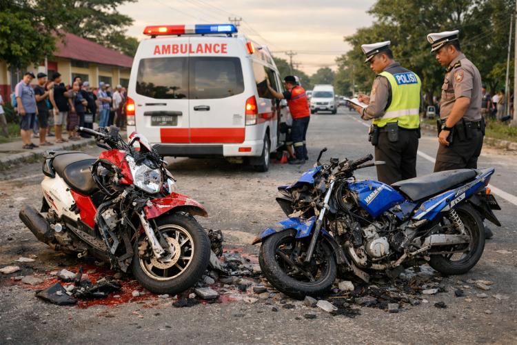 Adu Kambing Maut di Okura Pekanbaru, Nyawa Dua Pemotor Melayang Seketika!