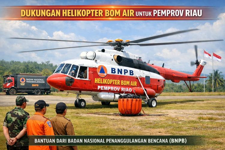 Cegah Riau Terpanggang, BNPB Kirim Helikopter Bom Air Jinakkan Api yang Meluas