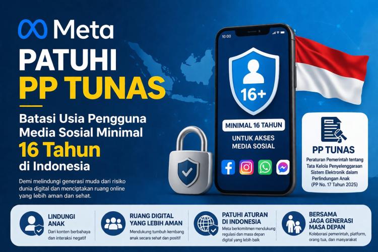 Meta Patuhi PP Tunas, Batasi Usia Pengguna Media Sosial Minimal 16 Tahun di Indonesia