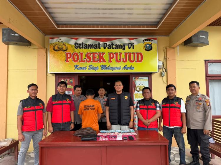 Kejar-kejaran hingga Kebun Sawit, Polsek Pujud Bekuk Pengedar Sabu 47 Gram