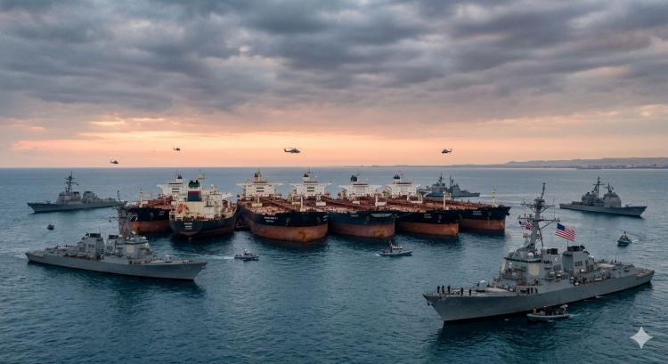 Blokade Laut Memanas! AS Cegat 8 Kapal Tanker Iran, Jalur Minyak Lumpuh Total
