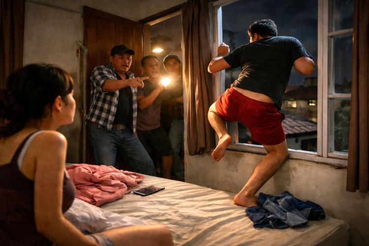 Video Pria Tanpa Busana Gagal Kabur Saat Digerebek Warga di Padang Viral di Medsos