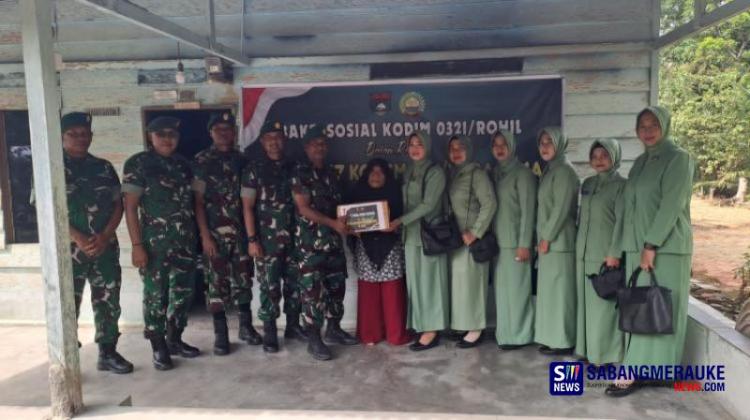 Danramil 03 Bagan Sinembah Salurkan Sembako untuk Warakawuri dan Anak Berkebutuhan Khusus di HUT Korem 031/WB ke-76