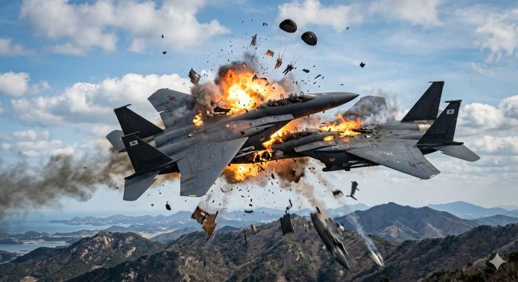 Pilot Sibuk Ngonten, Dua Jet Tempur Korsel Tabrakan di Udara! Biaya Miliaran Melayang