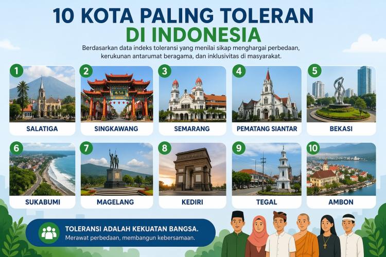 Solo Terlempar dari 10 Besar, Salatiga Jadi Kota Paling Toleran di Indonesia, Ini Daftarnya