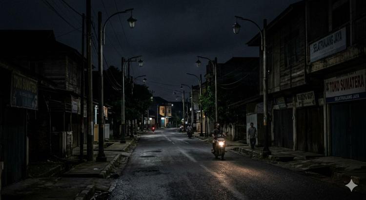 Heboh! Lampu Jalan Selatpanjang Dipadamkan Karena Tunggakan Pemkab Kepulauan Meranti, Diminta Segera Bayar