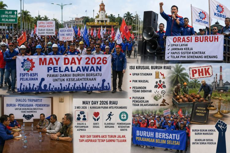 May Day Riau 2026: Ribuan Buruh Pelalawan Turun Jalan, KSBSI Bongkar Borok Upah Kebun Sawit!