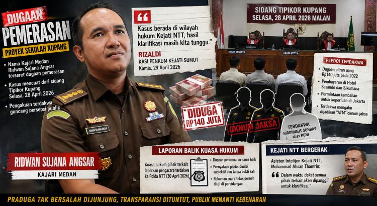 Terungkap di Persidangan, Kajari Medan Diduga Peras Terdakwa Hingga Ratusan Juta Rupiah