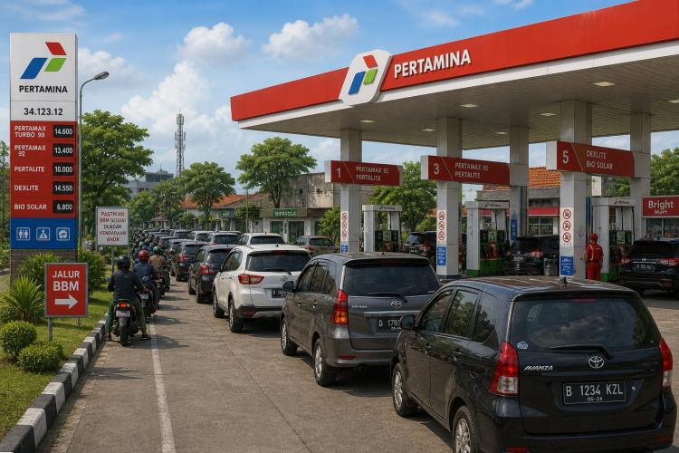 Ini Penjelasan Pertamina Patra Niaga Sumbagut Soal Penyebab Antrean BBM di Riau Mengular