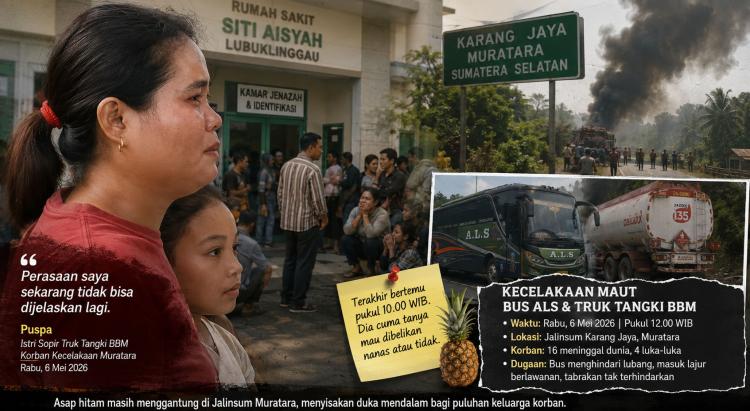 Sopir Tangki BBM Tewas Terbakar Usai Tawarkan Nanas, Tangisan Puspa Bikin Pilu