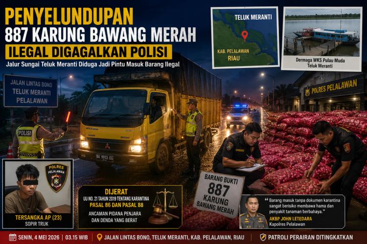 Drama Subuh di Lintas Bono, Polisi Cegat Truk Bawang Merah Misterius Asal Luar Negeri