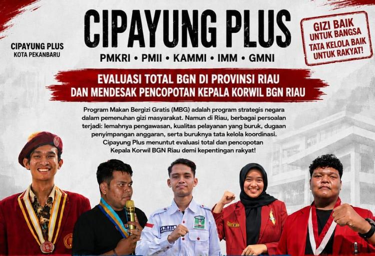 Tuding Banyak Masalah MBG, Cipayung Plus Desak Korwil BGN Riau Dicopot