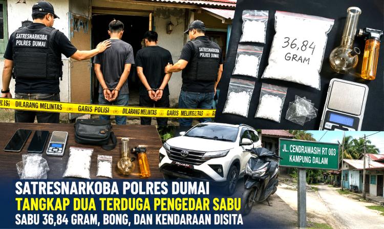 Kampung Dalam Dumai Heboh, Polisi Temukan Sabu Puluhan Gram Dalam Tas Hitam