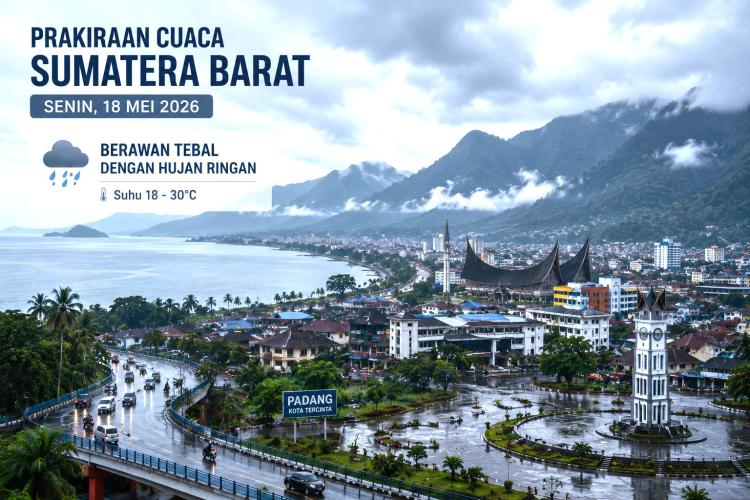 Padang Diguyur Hujan, Bukittinggi Berkabut, Awal Pekan Sumbar Terasa Kelabu